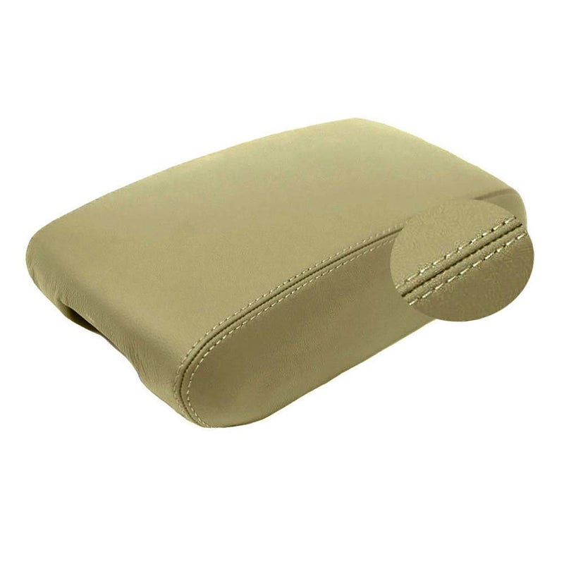 DSkoiph Center Console Lid Armrest Cover Leather Fit for Jeep Grand Cherokee 2011-2021 Leather Part Only Beige - Image 4